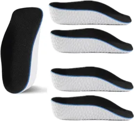 2 Pairs Orthopedic High Pads 1.0,Height Increase Insoles, Orthopedic high Pads for Men Women,Soft Arch Support Insoles for Flat Feet (Black, 0.98in/2.5cm)