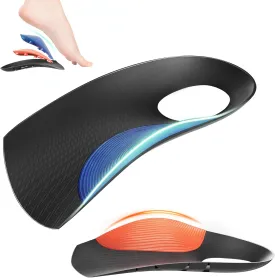 3/4 Removable High Arch Support Shoe Inserts, Orthopedic Insoles for Plantar Fasciitis Relief, Standing All Day Pain Relief, Knee Pain, Over-Pronation, Shoe Insoles for Men & Women - M(Men's 6.5-7.5)