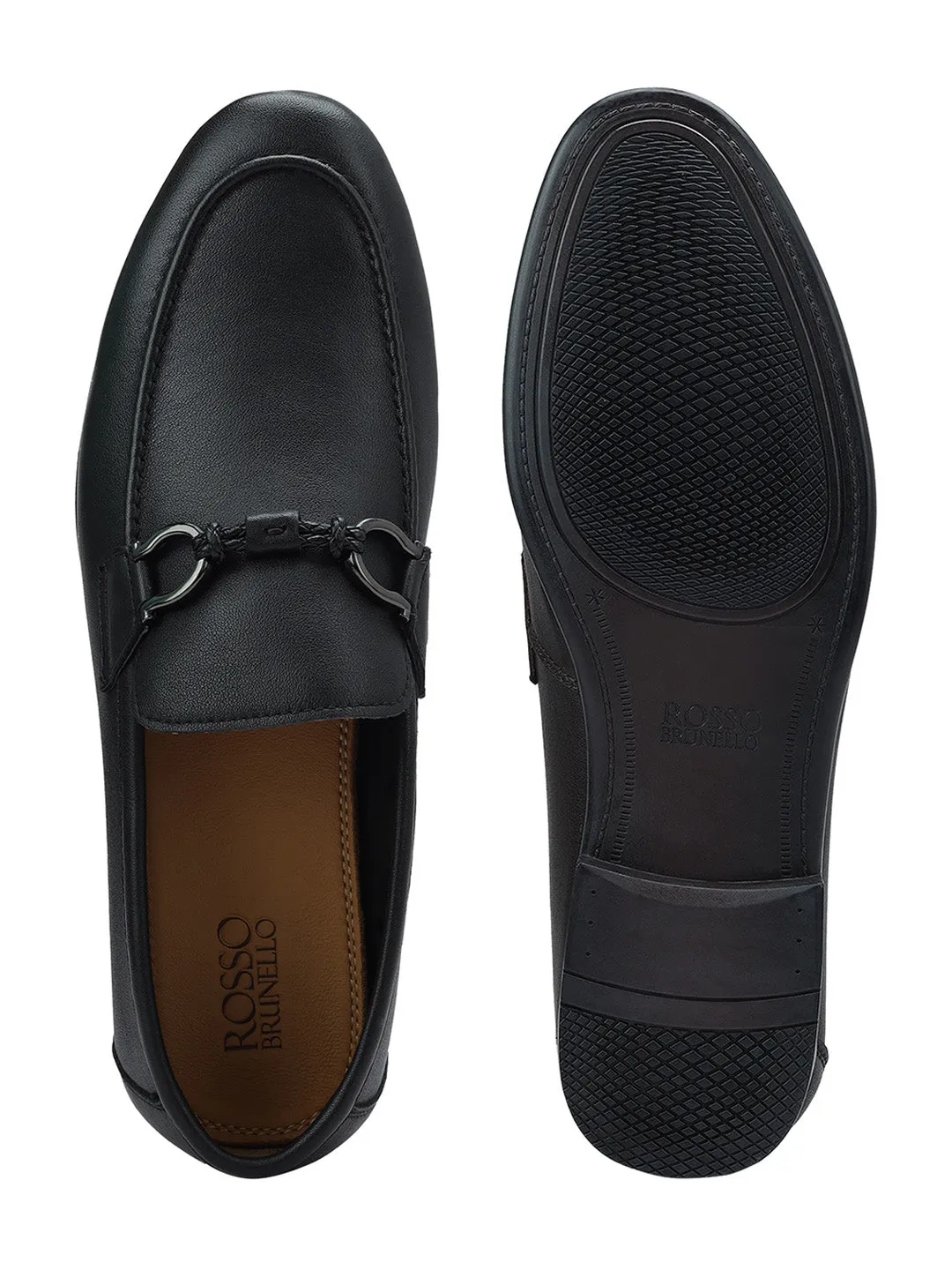 Black Braided Leather Loafers