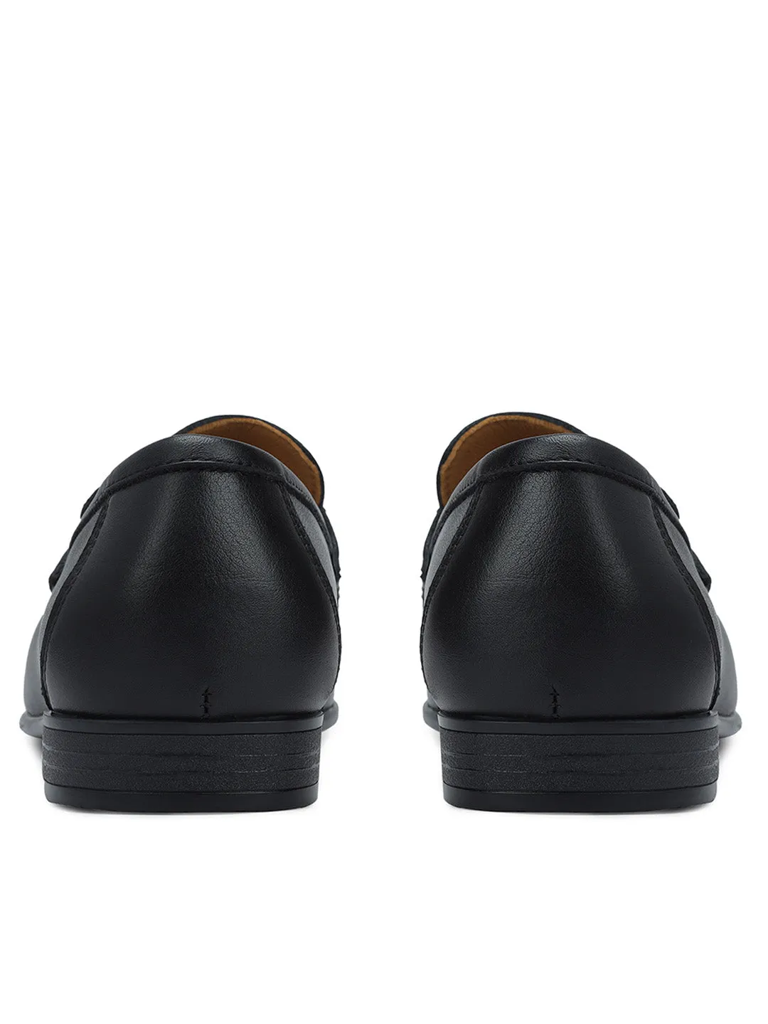 Black Braided Leather Loafers
