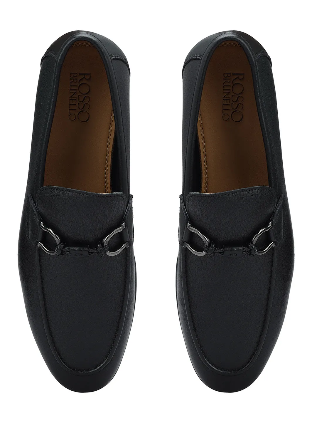 Black Braided Leather Loafers