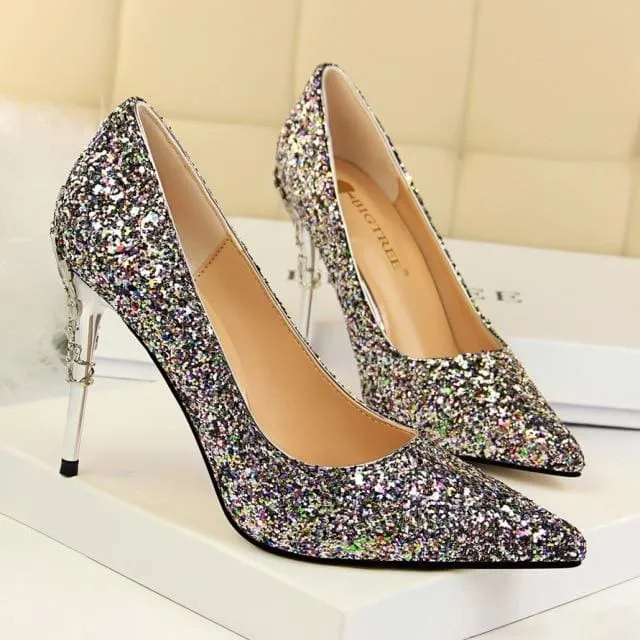 Bling Glitter Sequined Cloth Sexy Wedding Shoes