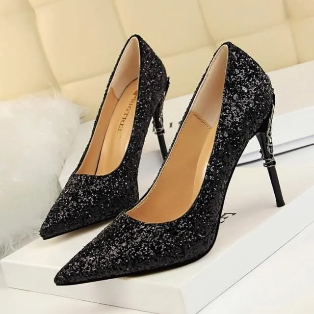 Bling Glitter Sequined Cloth Sexy Wedding Shoes