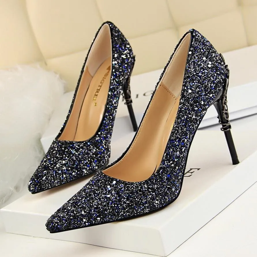 Bling Glitter Sequined Cloth Sexy Wedding Shoes