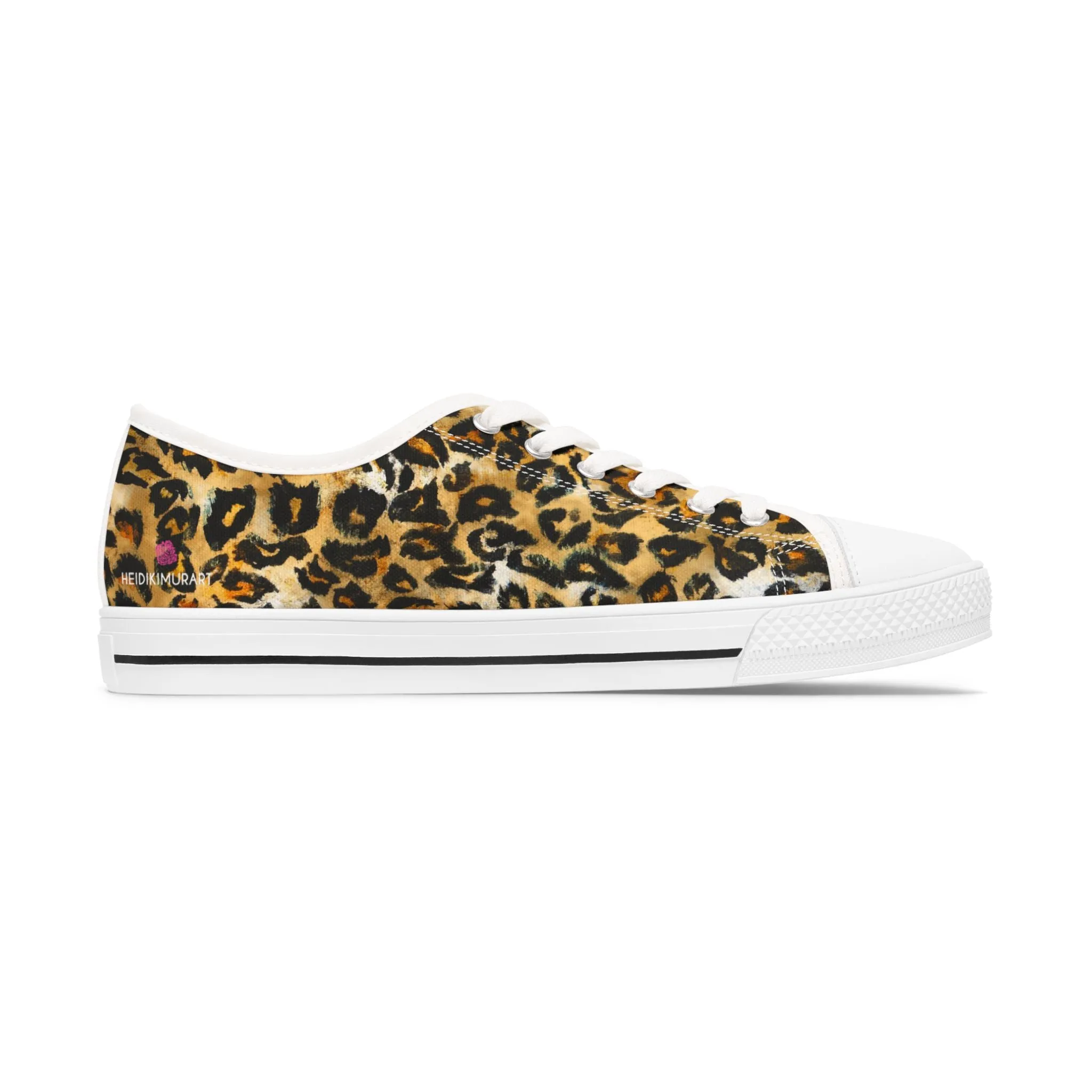 Brown Leopard Print Women's Sneakers, Animal Print Women's Sneakers, Best Low Top Sneakers (US Size: 5.5-12)
