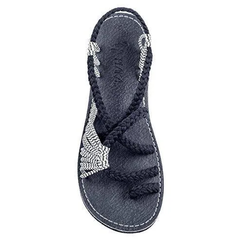 Chicvane Criss Cross Straps Clip Toe Flat Sandals