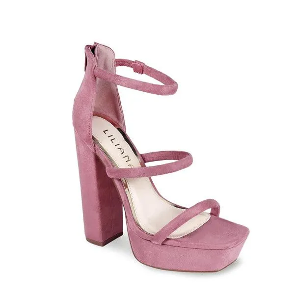 Chunky Platform Heel Double Straps Yuko-80 Liliana