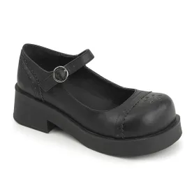 CRUX-07 DemoniaCult Black Vegan Leather Sexy Women's Heels & Platform Shoes (Alternative Footwear)