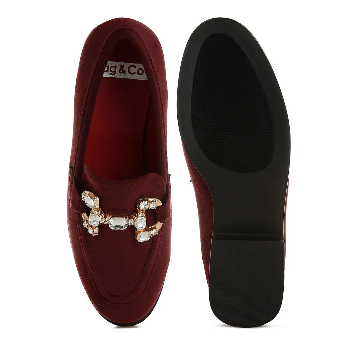 Diamante Embellished Horsebit Loafers