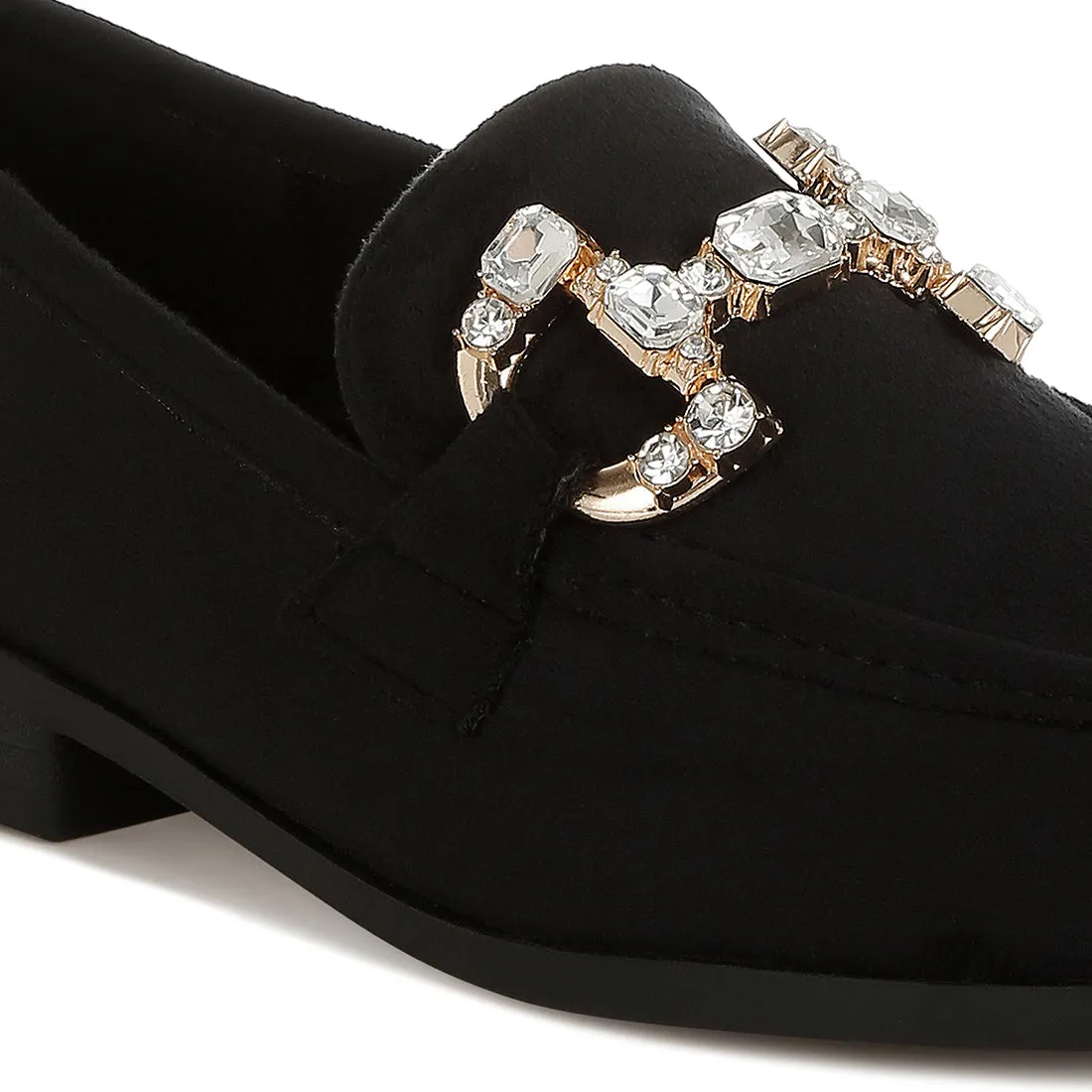 Diamante Embellished Horsebit Loafers