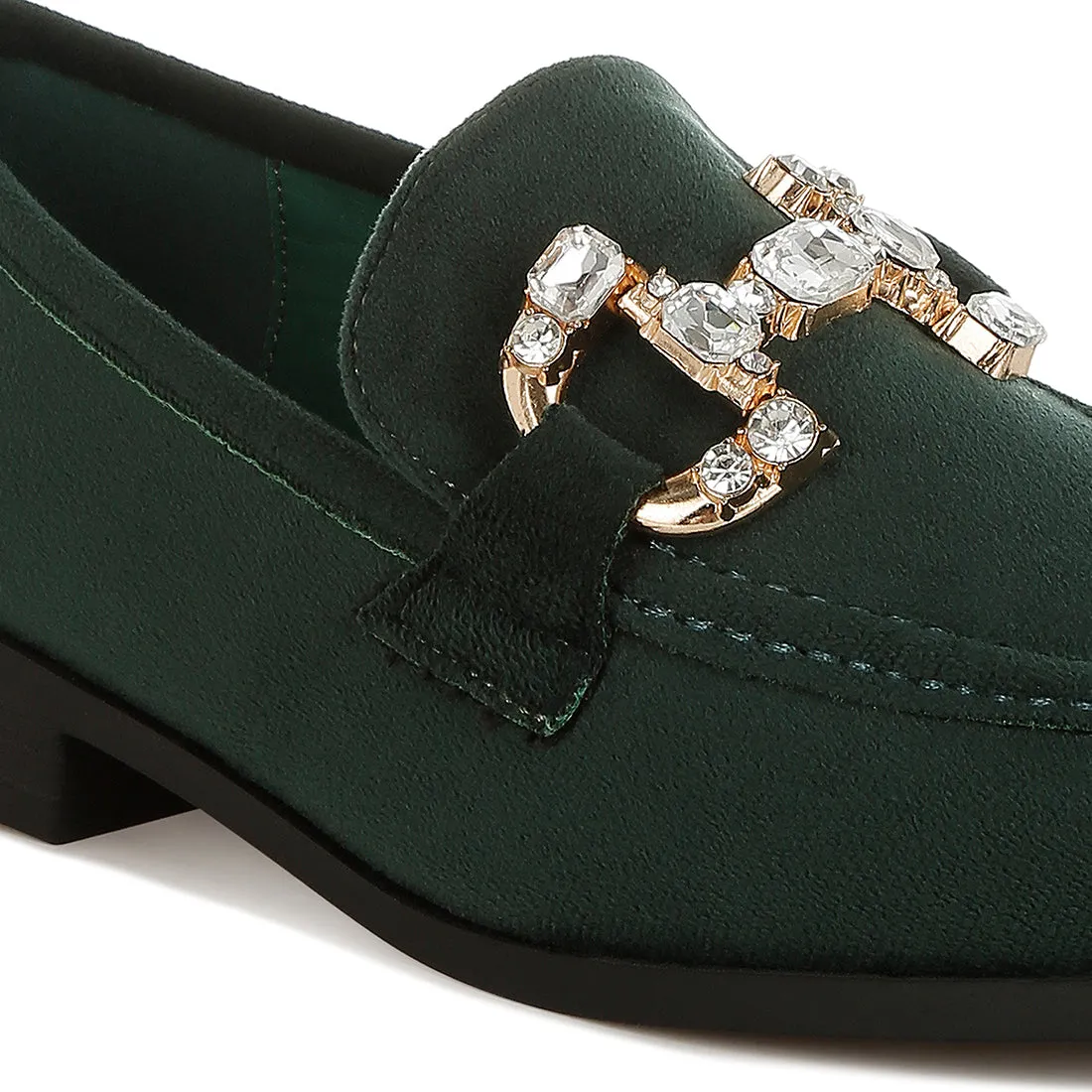 Diamante Embellished Horsebit Loafers