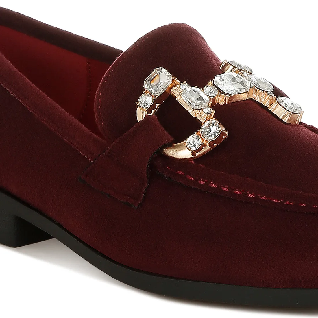 Diamante Embellished Horsebit Loafers
