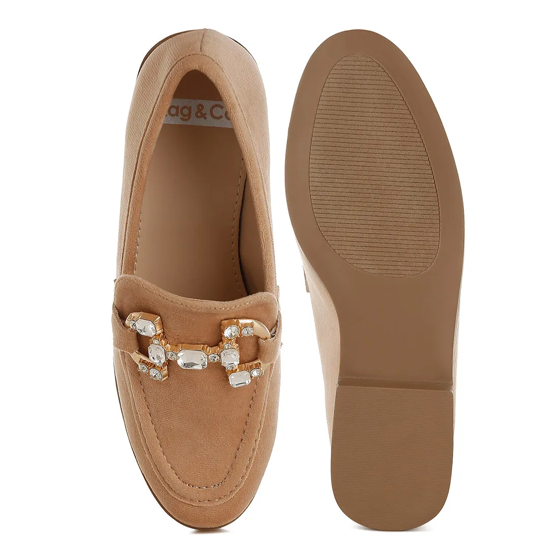 Diamante Embellished Horsebit Loafers