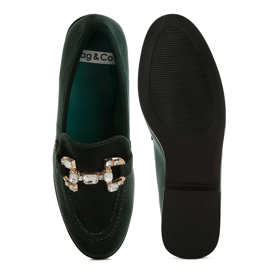 Diamante Embellished Horsebit Loafers