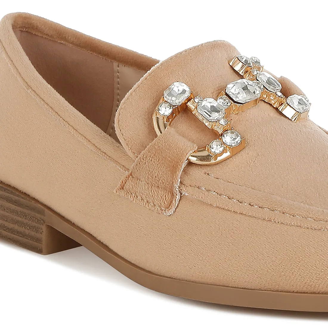 Diamante Embellished Horsebit Loafers