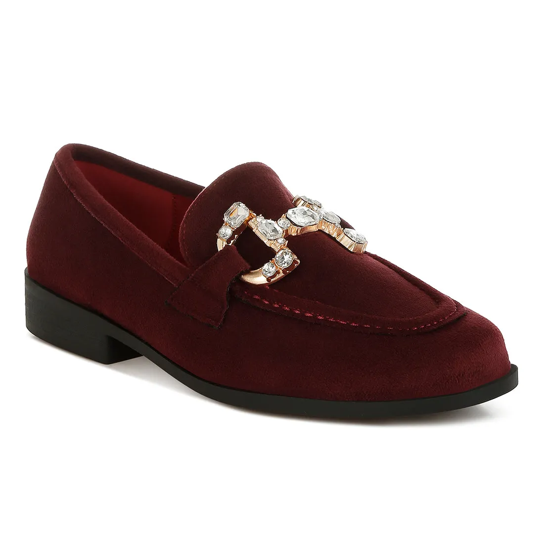 Diamante Embellished Horsebit Loafers