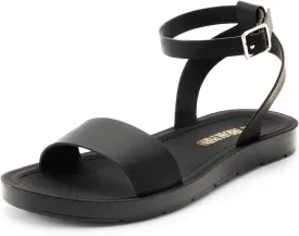 DREAM PAIRS Womens One Band Ankle Strap Buckle Flat Sandals
