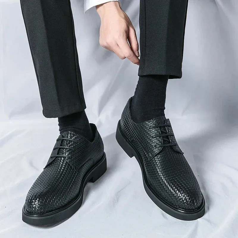 Fiorento - Textured Leather Oxford Shoes