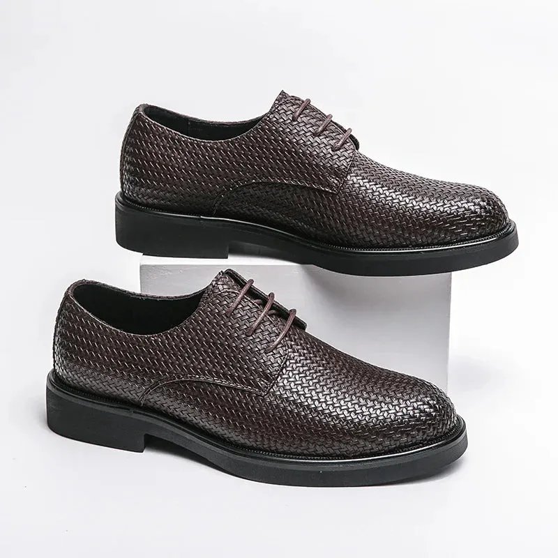 Fiorento - Textured Leather Oxford Shoes