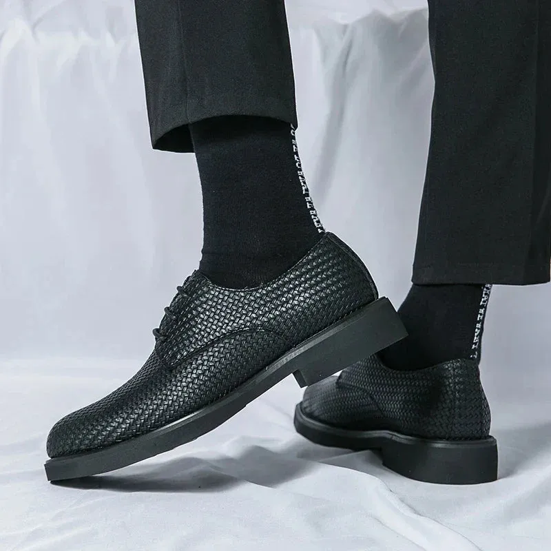 Fiorento - Textured Leather Oxford Shoes
