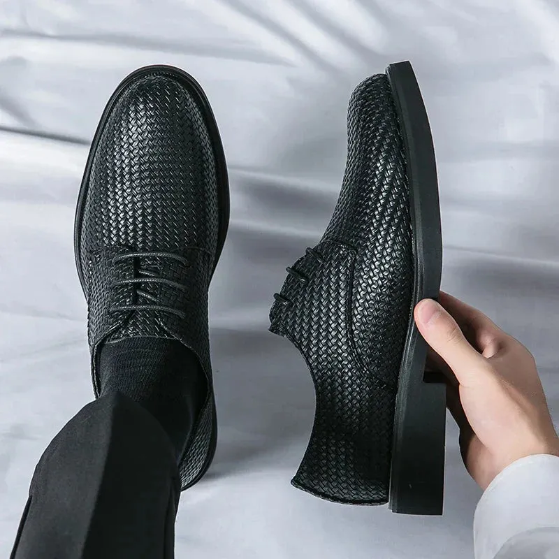 Fiorento - Textured Leather Oxford Shoes