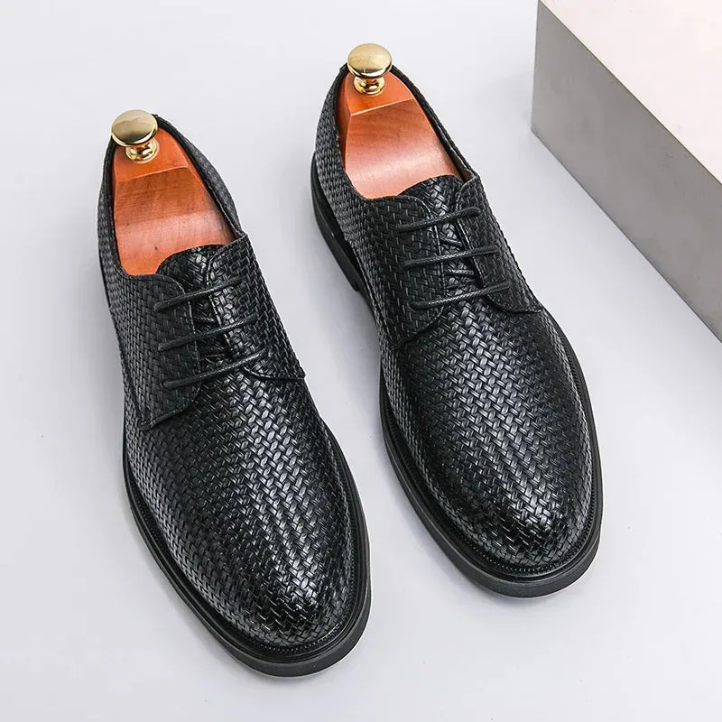 Fiorento - Textured Leather Oxford Shoes