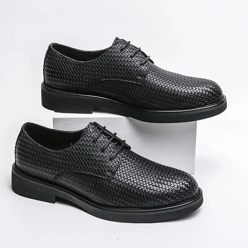 Fiorento - Textured Leather Oxford Shoes