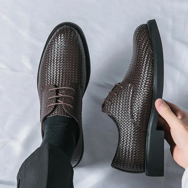 Fiorento - Textured Leather Oxford Shoes