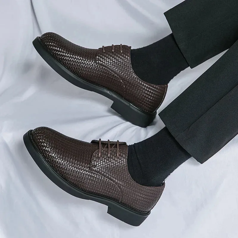 Fiorento - Textured Leather Oxford Shoes