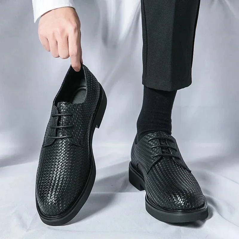 Fiorento - Textured Leather Oxford Shoes