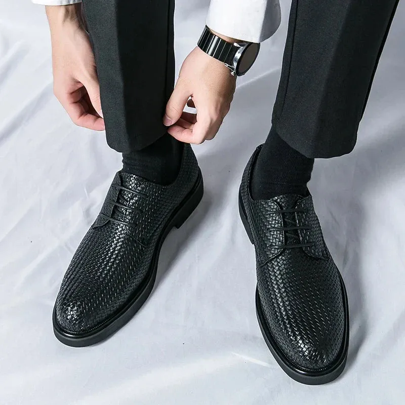 Fiorento - Textured Leather Oxford Shoes