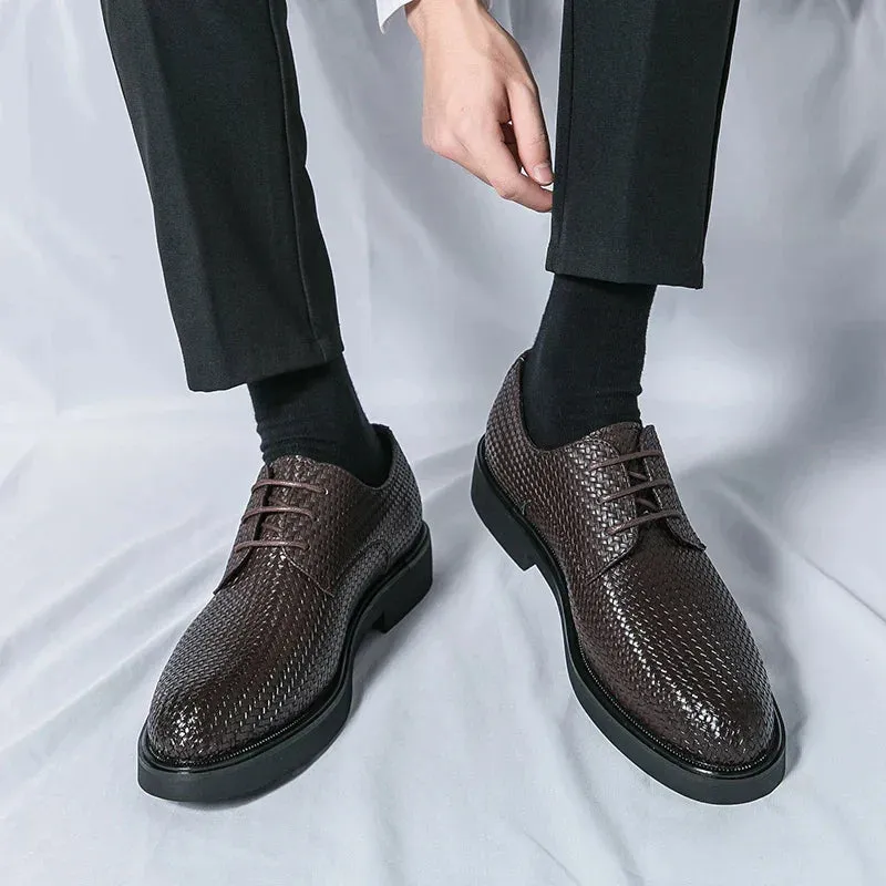 Fiorento - Textured Leather Oxford Shoes