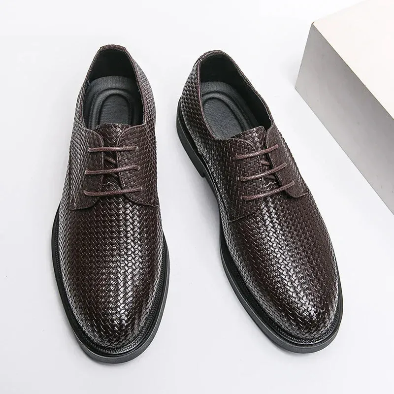 Fiorento - Textured Leather Oxford Shoes