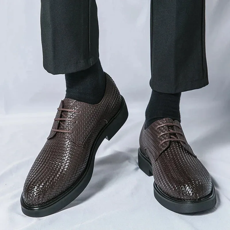Fiorento - Textured Leather Oxford Shoes