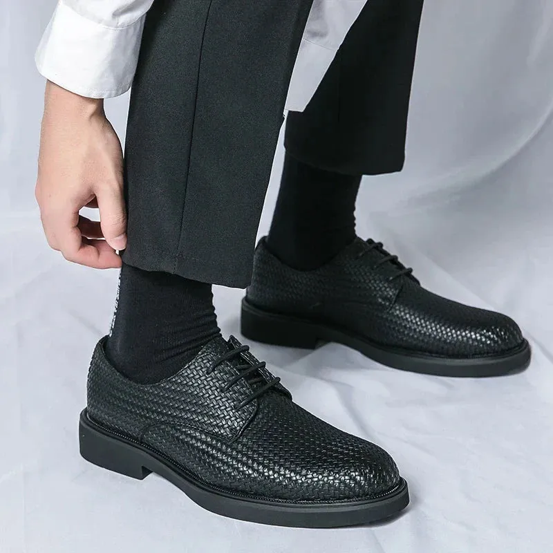 Fiorento - Textured Leather Oxford Shoes