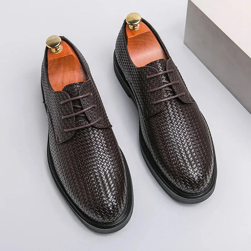 Fiorento - Textured Leather Oxford Shoes