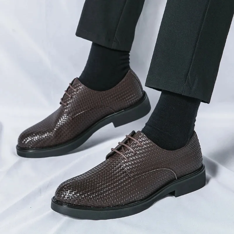 Fiorento - Textured Leather Oxford Shoes