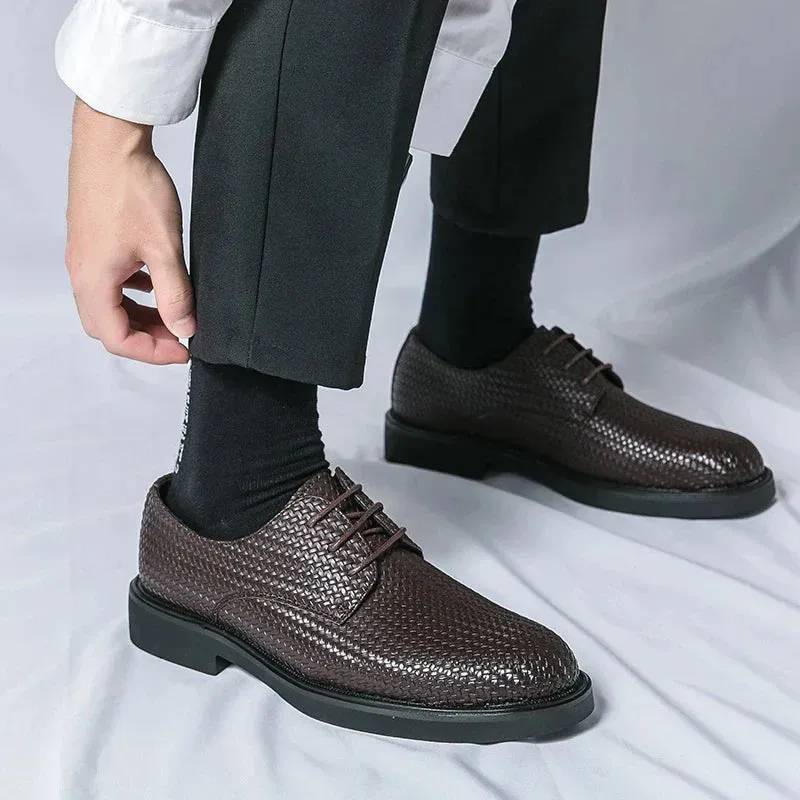 Fiorento - Textured Leather Oxford Shoes