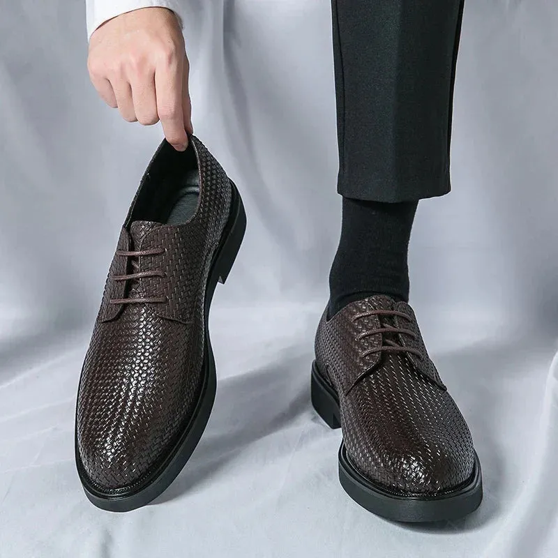 Fiorento - Textured Leather Oxford Shoes