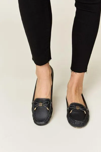 Forever Link Slip On Bow Womens Black Loafers