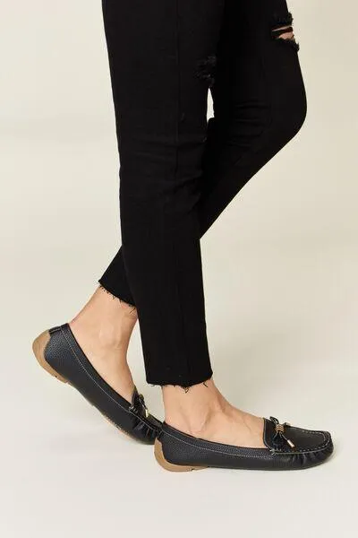 Forever Link Slip On Bow Womens Black Loafers
