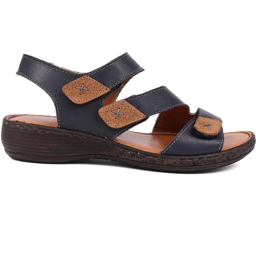 Fully Adjustable Leather Sandals - LUCK33011 / 320 063