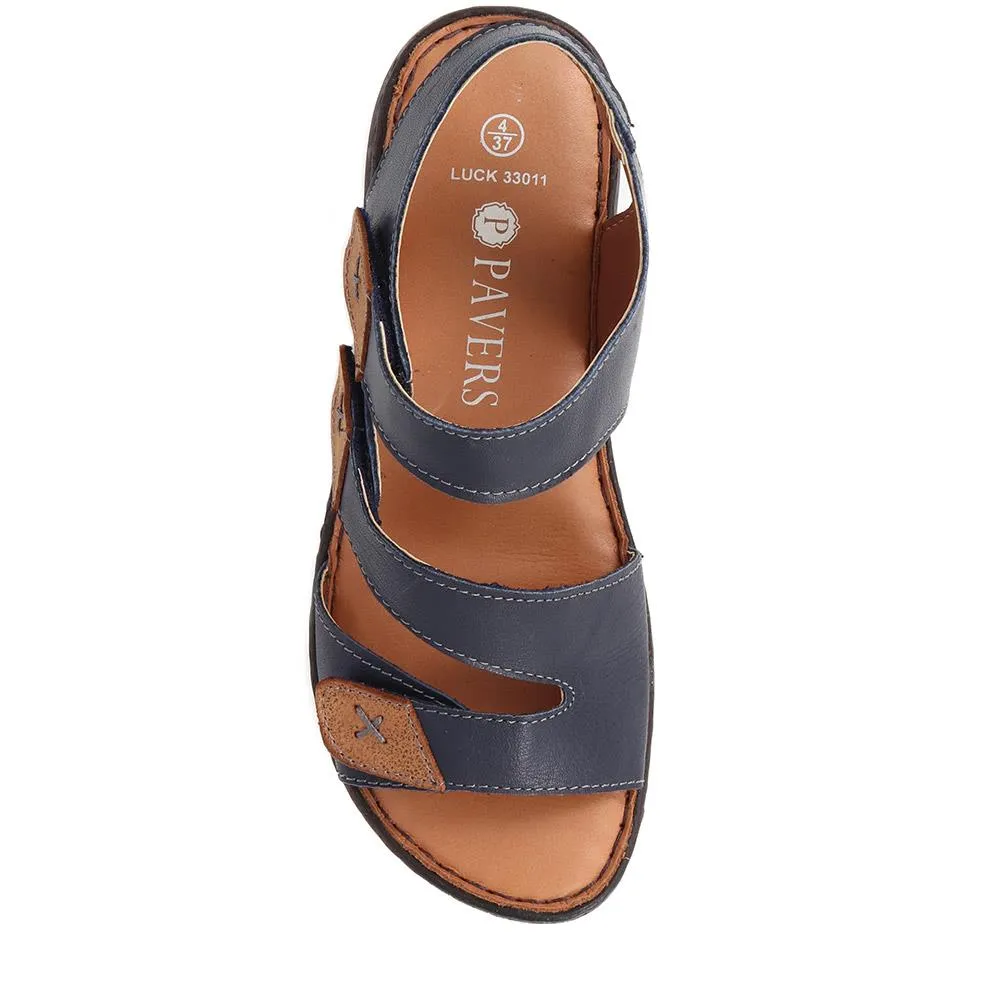 Fully Adjustable Leather Sandals - LUCK33011 / 320 063