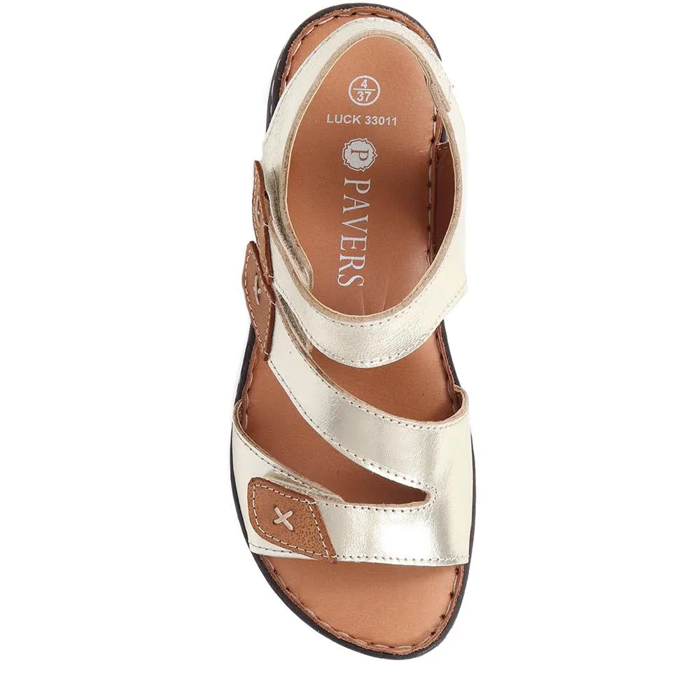 Fully Adjustable Leather Sandals - LUCK33011 / 320 063