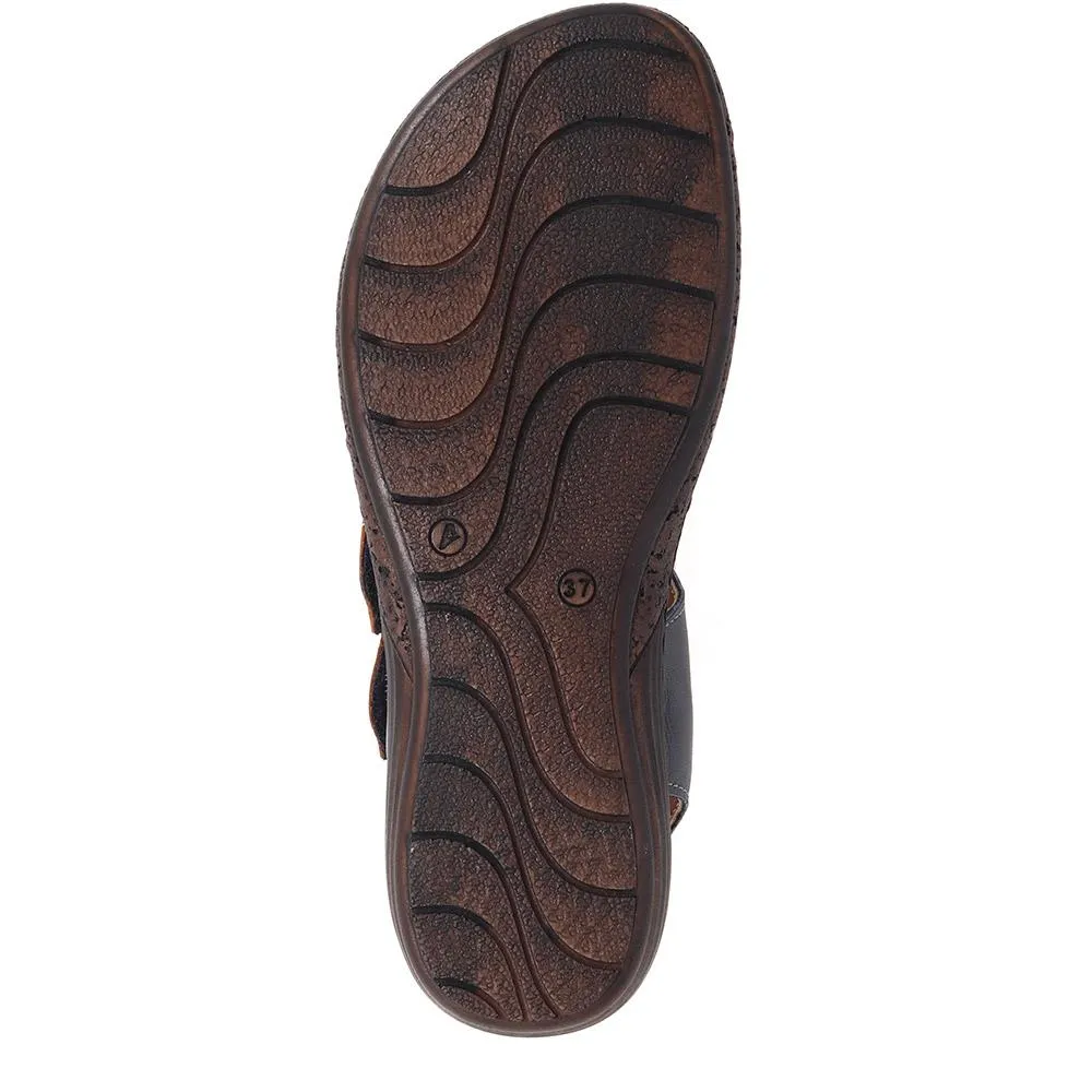 Fully Adjustable Leather Sandals - LUCK33011 / 320 063
