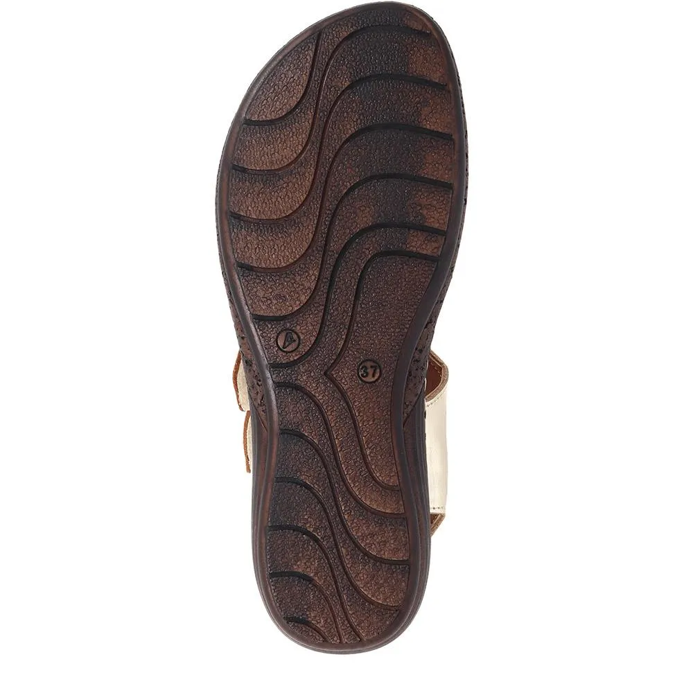 Fully Adjustable Leather Sandals - LUCK33011 / 320 063