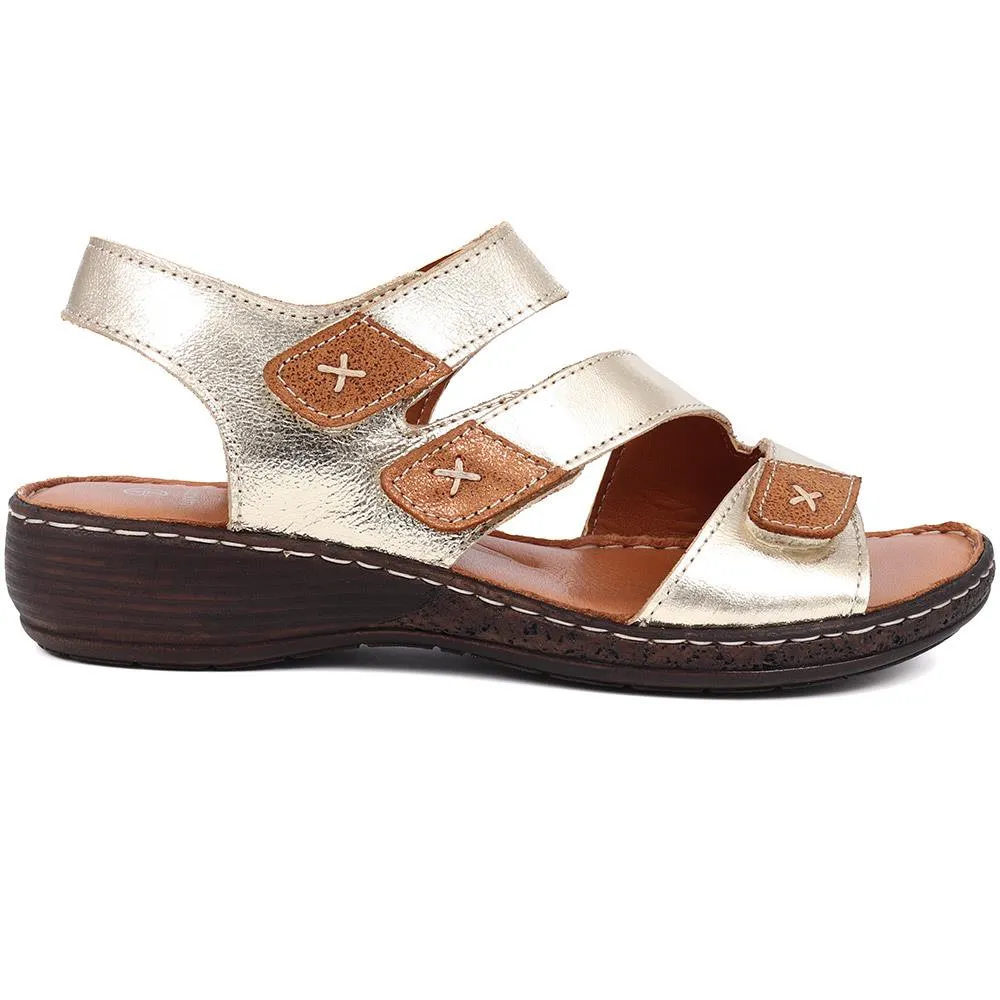 Fully Adjustable Leather Sandals - LUCK33011 / 320 063