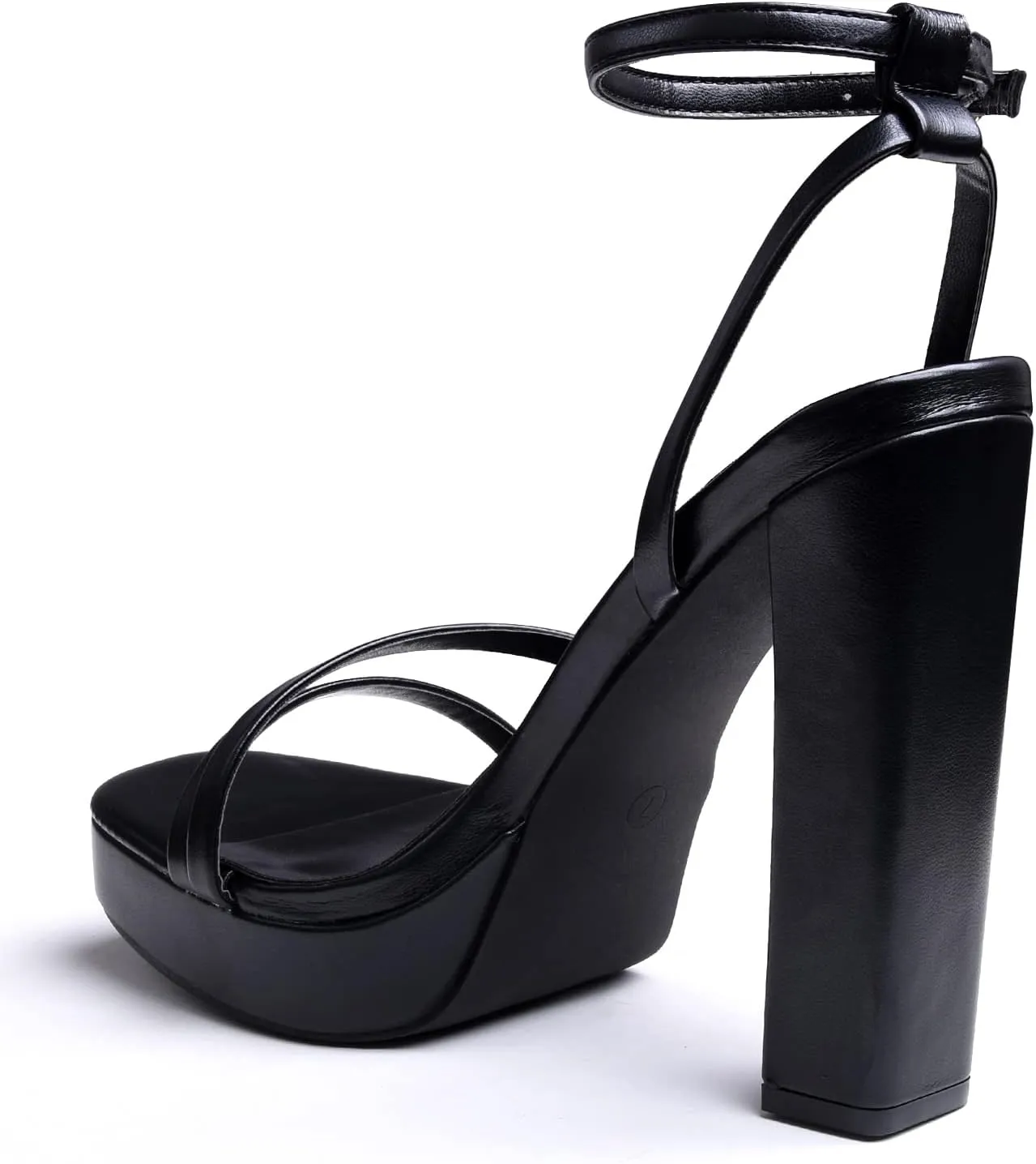 GENSHUO Women's Platform Chunky High Heels Square Toe Ankle Strap Heel Sandals Strappy Wedding Party Dress shoes