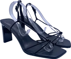 H&M Black Strappy Block Heel Sandals EU 37 UK 4