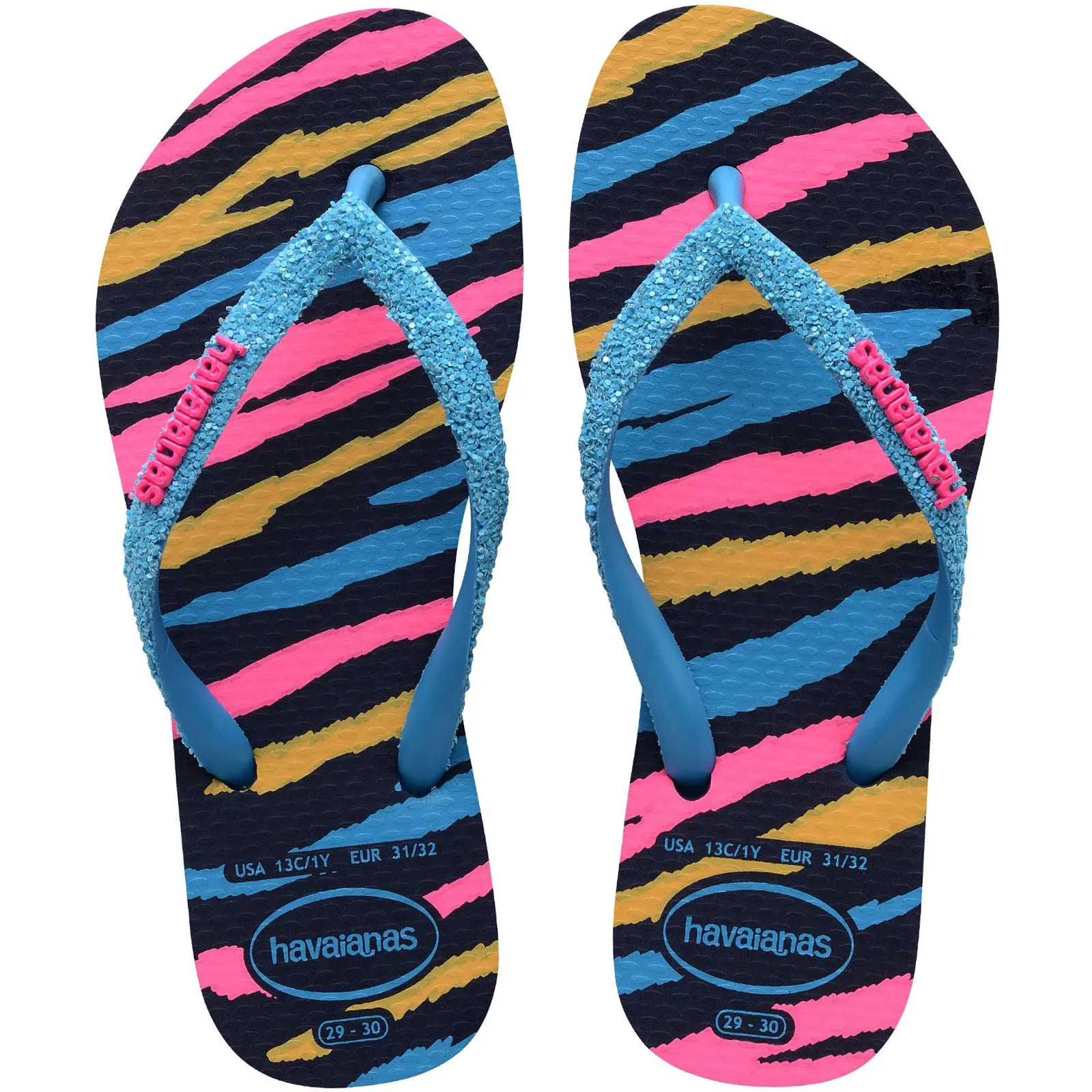 Havaianas Womens Slim Glitter Trendy Flip Flops